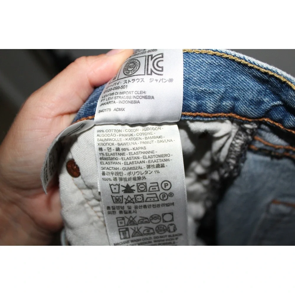 Levis 501 Original Fit Mens Light Wash Blue Straight Leg Jeans W34 L34 Classic